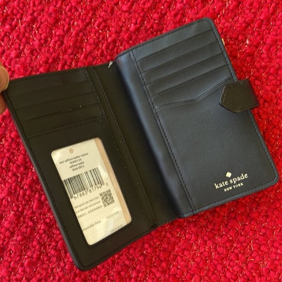 Kate Spade Staci Medium Compact Bifold Wallet Black - Picture 3 of 16
